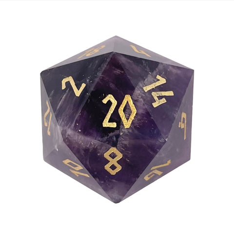 Amethyst - Single D20 Gemstone Dice