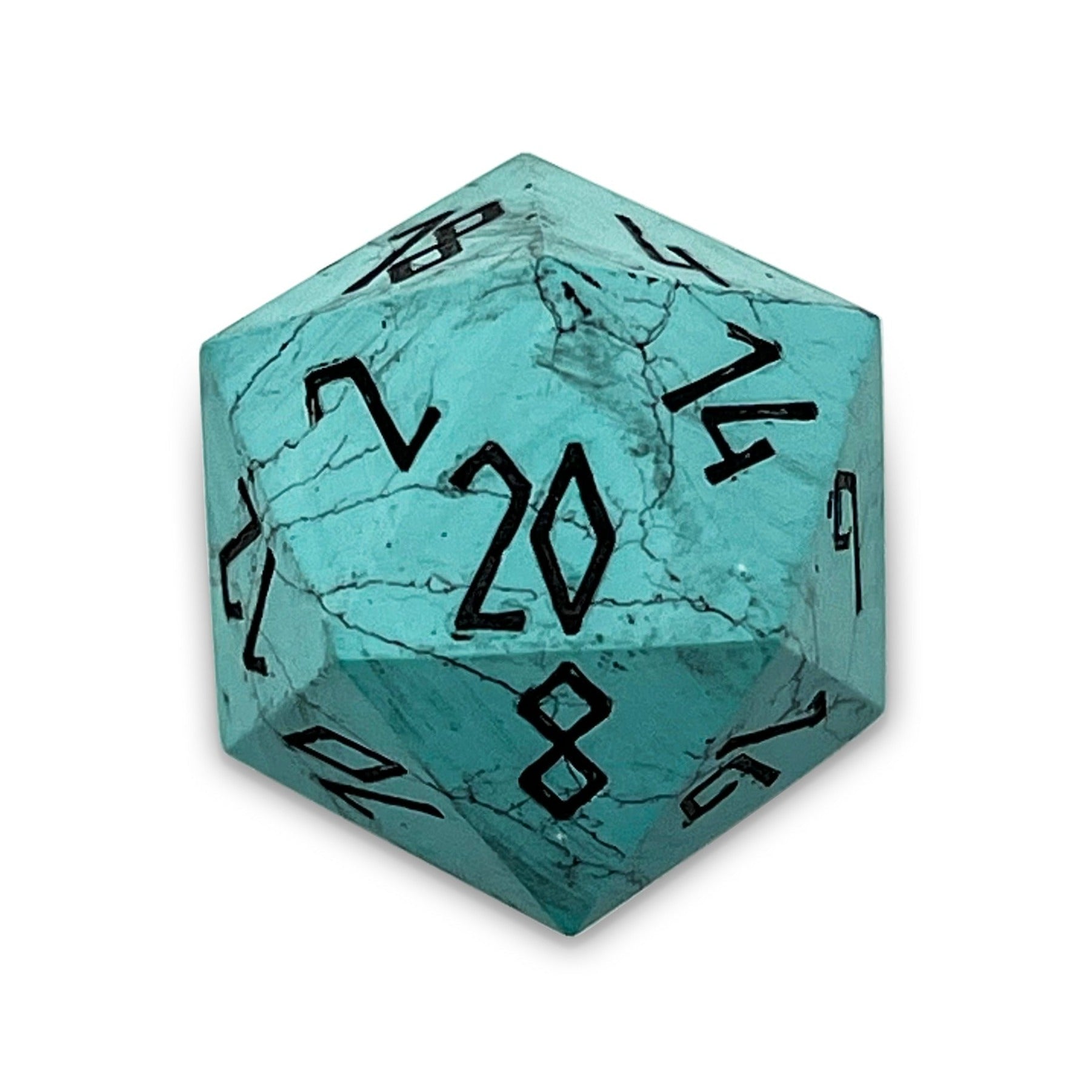 Turquoise - Single D20 Gemstone Dice - NOR 01116