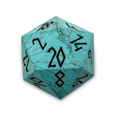 Turquoise - Single D20 Gemstone Dice