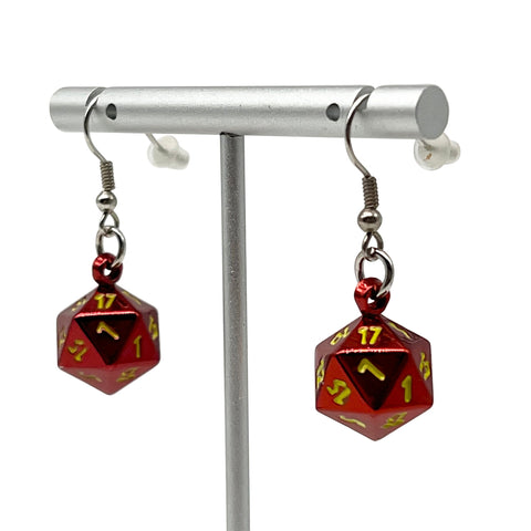 Fireball - Ioun Stone D20 Dice Earrings by Norse Foundry