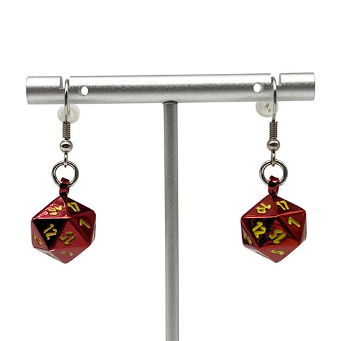 Fireball - Ioun Stone D20 Dice Earrings by Norse Foundry