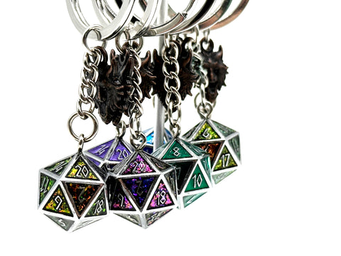 Norse D20 Keychains - Sparkle Yellow