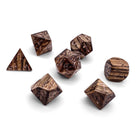 Alligator Wood - 7 Piece RPG Wooden Dice Set - NOR 02814