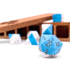 Split the Party - Blue and White Howlite 7 Piece RPG Set Gemstone Dice-Gemstone Dice-NOR 01053-Norse Foundry-dungeon and dragons-dice-dnd-dungeon & dragons