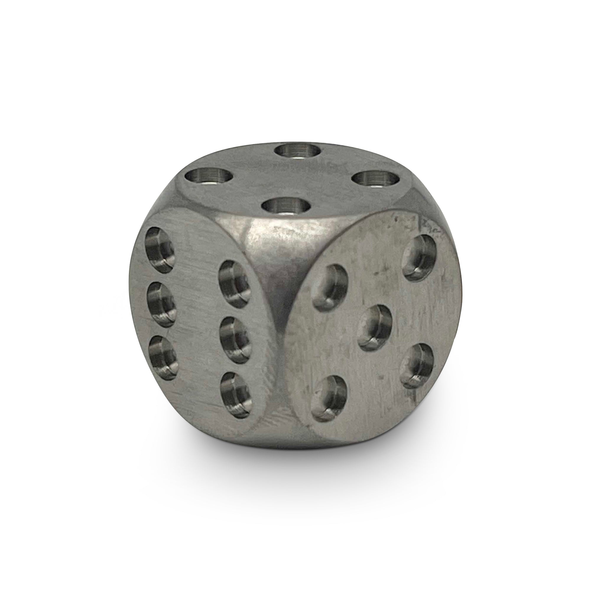 Titanium - 16mm D6 Pips True Metal Dice - NOR 02643