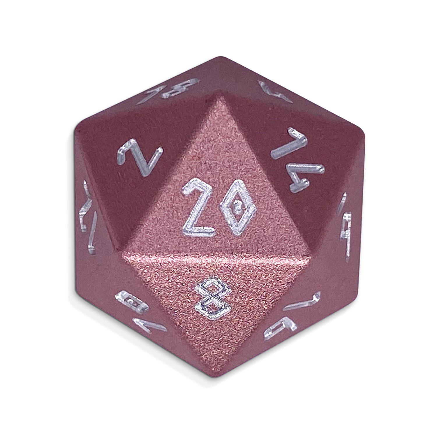 Warlock Pink - Single D20 - Aluminum Dice - NOR 04679