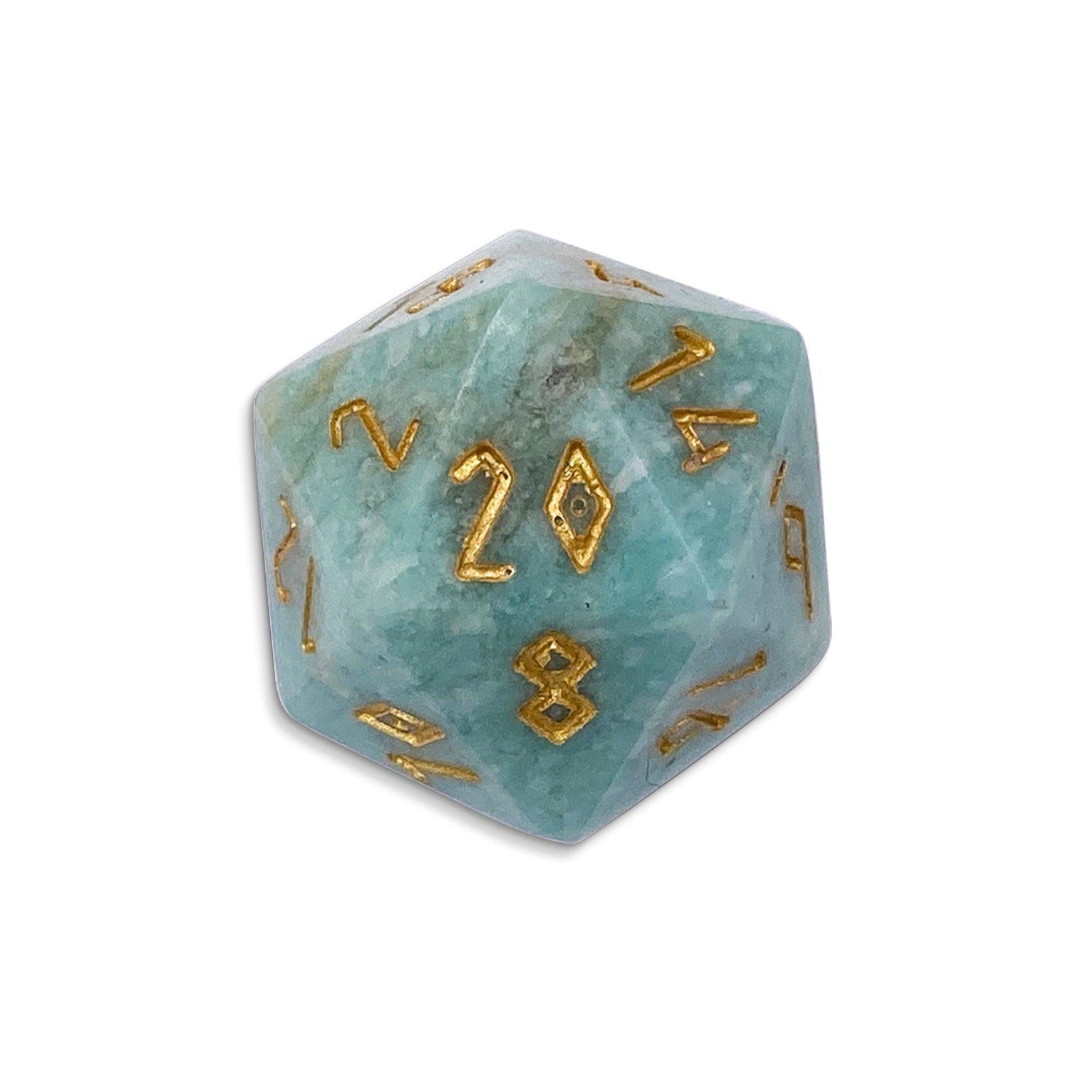 Russian Amazonite D20 Gemstone - NOR 01115