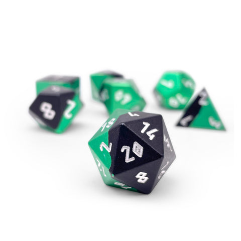 Poisoned Shards - 7 Piece RPG Set 6063 Aluminum Hybrid Dice