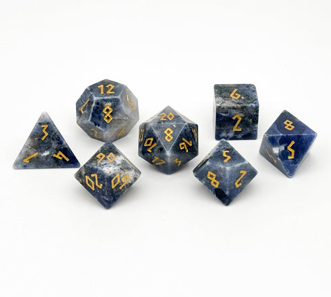 Blue-vein Stone - 7 Piece RPG Set Gemstone Dice