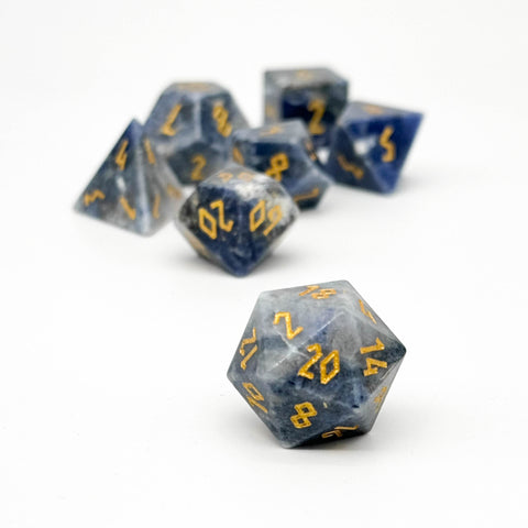 Blue-vein Stone - 7 Piece RPG Set Gemstone Dice