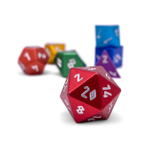 Rainbow - 7 Piece RPG Set 6063 Aluminum Dice