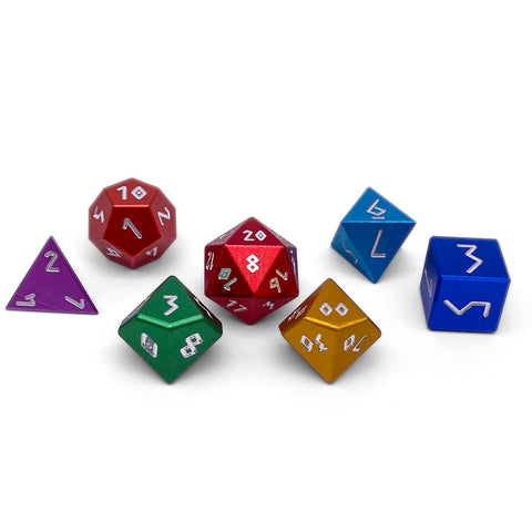 Rainbow - 7 Piece RPG Set 6063 Aluminum Dice