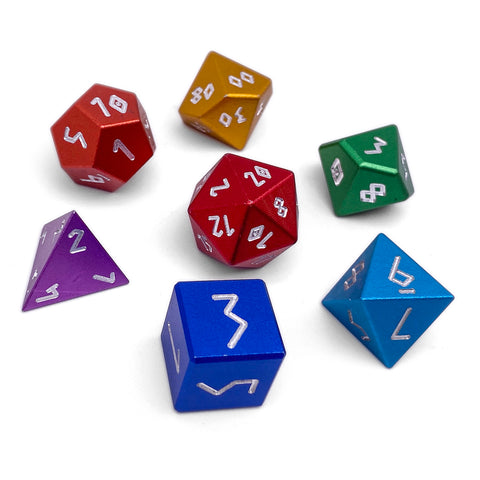 Rainbow - 7 Piece RPG Set 6063 Aluminum Dice