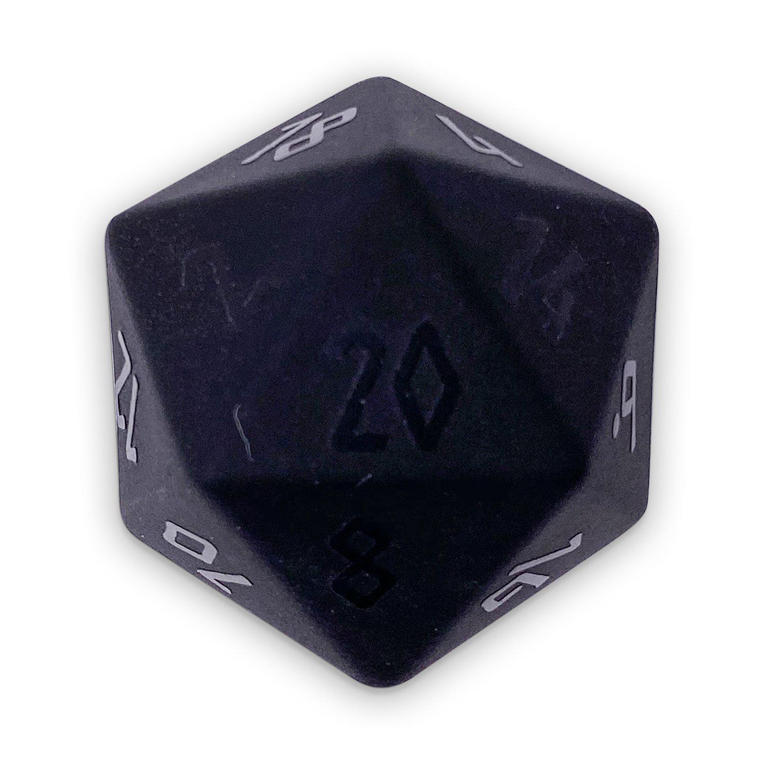 Black Obsidian - Raised Boulder 30mm Gemstone Dice - NOR 01043