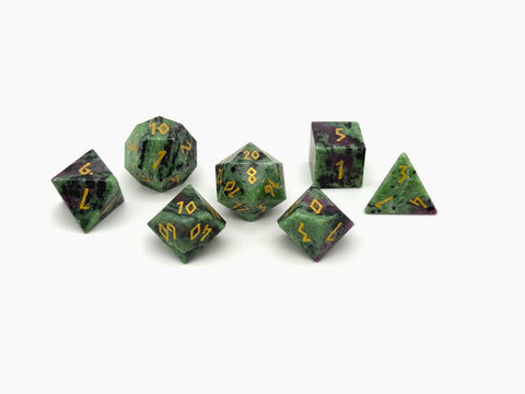 Ruby Zoisite - 7 Piece RPG Set Gemstone Dice