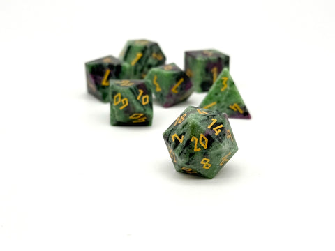 Ruby Zoisite - 7 Piece RPG Set Gemstone Dice