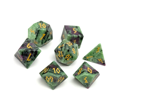 Ruby Zoisite - 7 Piece RPG Set Gemstone Dice