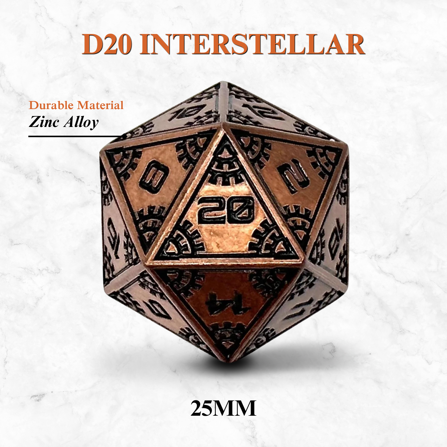 Space Dice Meteor Runestones™ - 25mm D20 - Interstellar - NOR 00825