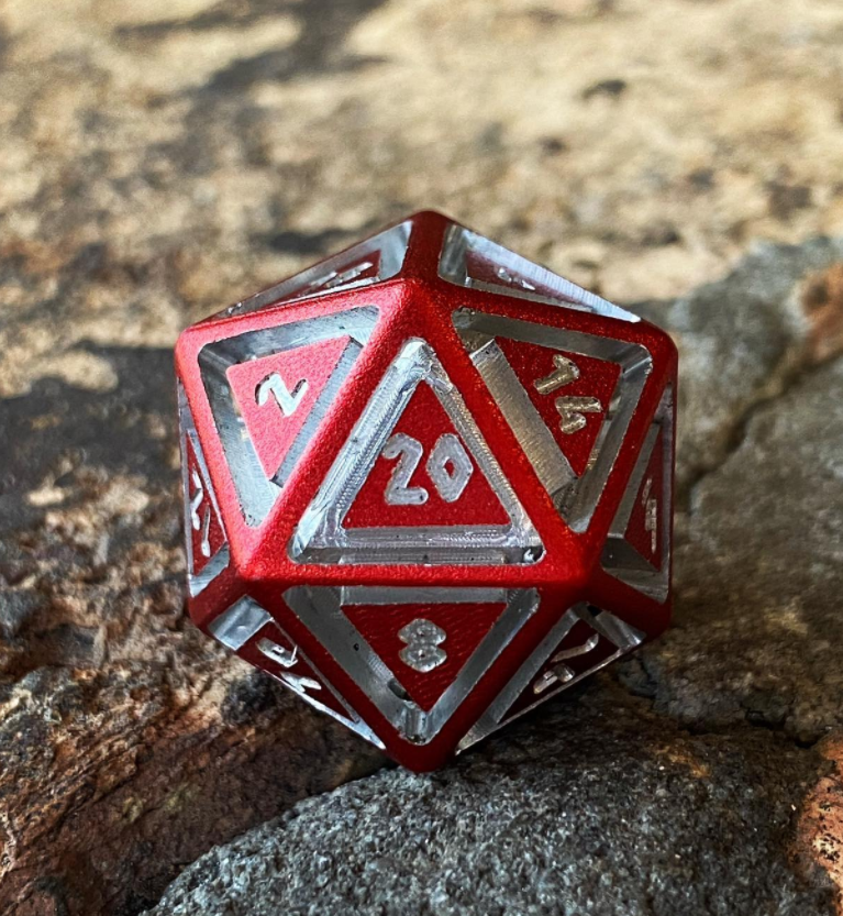 Nimbus™ Precision CNC Aluminum D20 Single Norse Font - Devils Red - NOR 02059