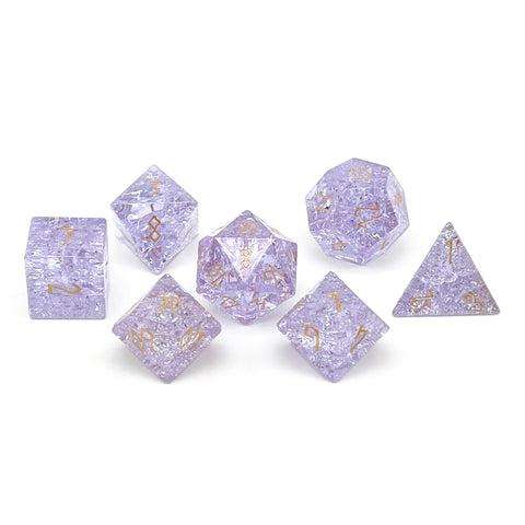 Shattered Zircon Alexandrite - 7 Piece RPG Set Zircon Glass Dice