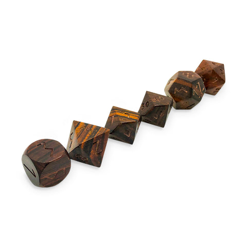 Siamese Rosewood - 7 Piece RPG Wooden Dice Set