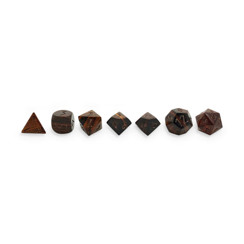 Siamese Rosewood - 7 Piece RPG Wooden Dice Set