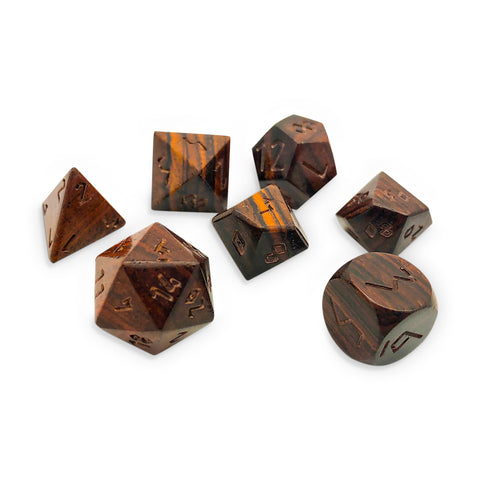 Siamese Rosewood - 7 Piece RPG Wooden Dice Set