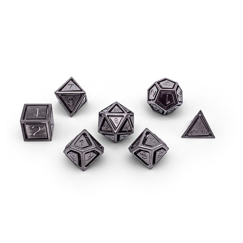 Stainless Steel - Nimbus™ 7 Piece RPG Set True Metal Dice