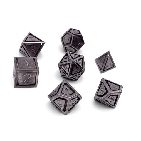 Stainless Steel - Nimbus™ 7 Piece RPG Set True Metal Dice