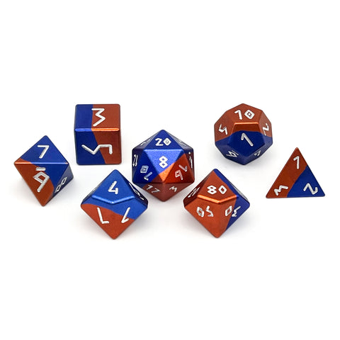 The Scholar - 7 Piece RPG Set 6063 Aluminum Hybrid Dice