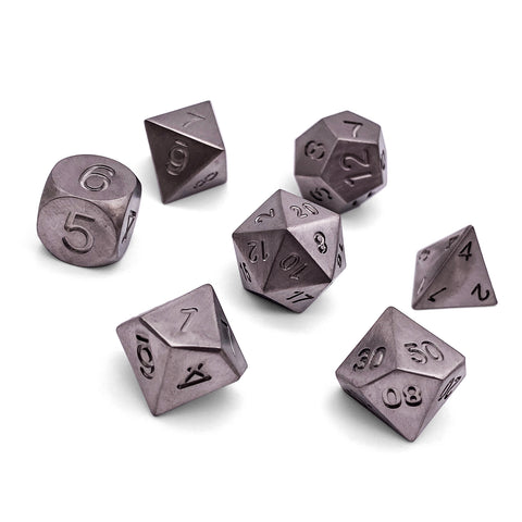 Titanium - 7 Piece RPG Set True Metal Dice