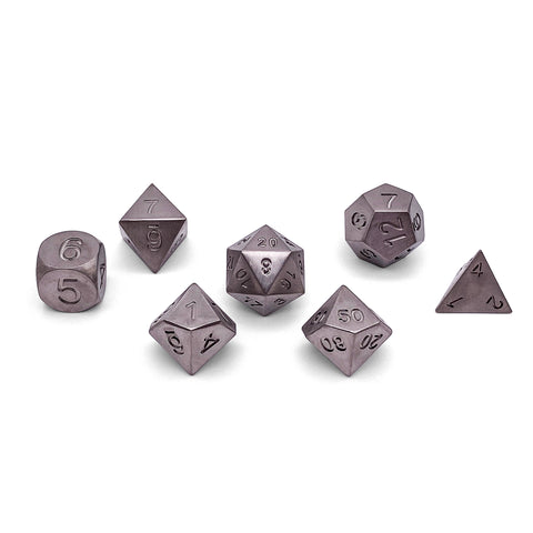 Titanium - 7 Piece RPG Set True Metal Dice