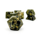 African Jade - 7 Piece RPG Set Gemstone Dice-Gemstone Dice-Norse Foundry-Dungeons and Dragons Dice-Gem Dice-DND Dice-Gaming Dice