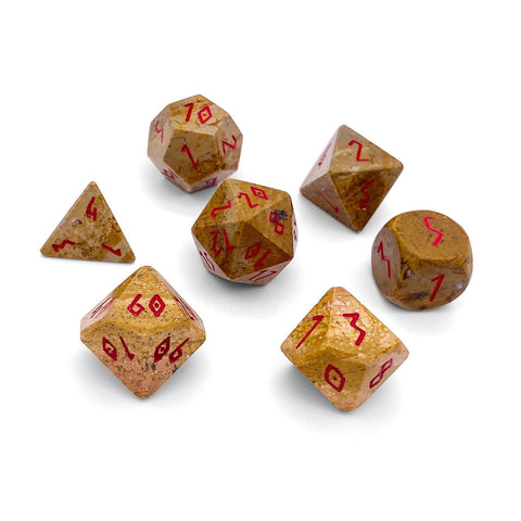 African Picture Jasper - 7 Piece RPG Set TruStone Dice