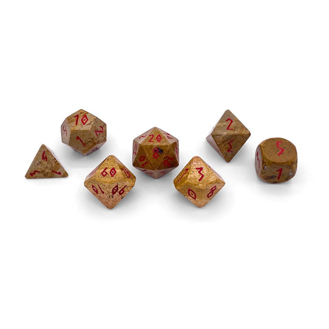 African Picture Jasper - 7 Piece RPG Set TruStone Dice