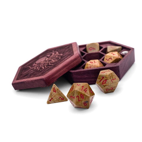 African Picture Jasper - 7 Piece RPG Set TruStone Dice