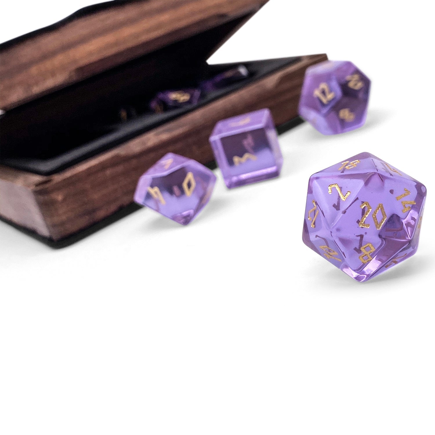 Zircon Alexandrite - 7 Piece RPG Set Zircon Glass Dice - NOR 01552