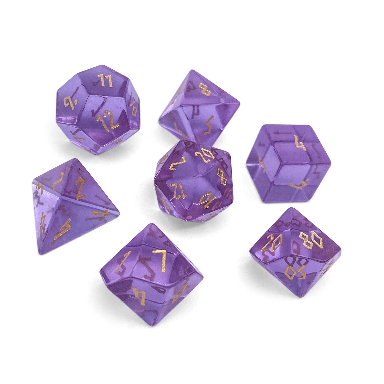 Zircon Alexandrite - 7 Piece RPG Set Zircon Glass Dice - NOR 01552