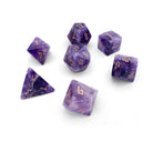 Amethyst - 7 Piece RPG Set Gemstone Dice-Gemstone Dice-Norse Foundry-Dungeons and Dragons Dice-Gem Dice-DND Dice-Gaming Dice