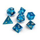 Zircon Aquamarine - 7 Piece RPG Set Zircon Glass Dice - NOR 01555