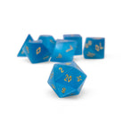 Aquamarine Cats Eye - Pebble RPG Set Glass Dice - NOR 01511