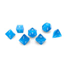 Aquamarine Cats Eye - 7 Piece RPG Set Glass Dice - NOR 01510