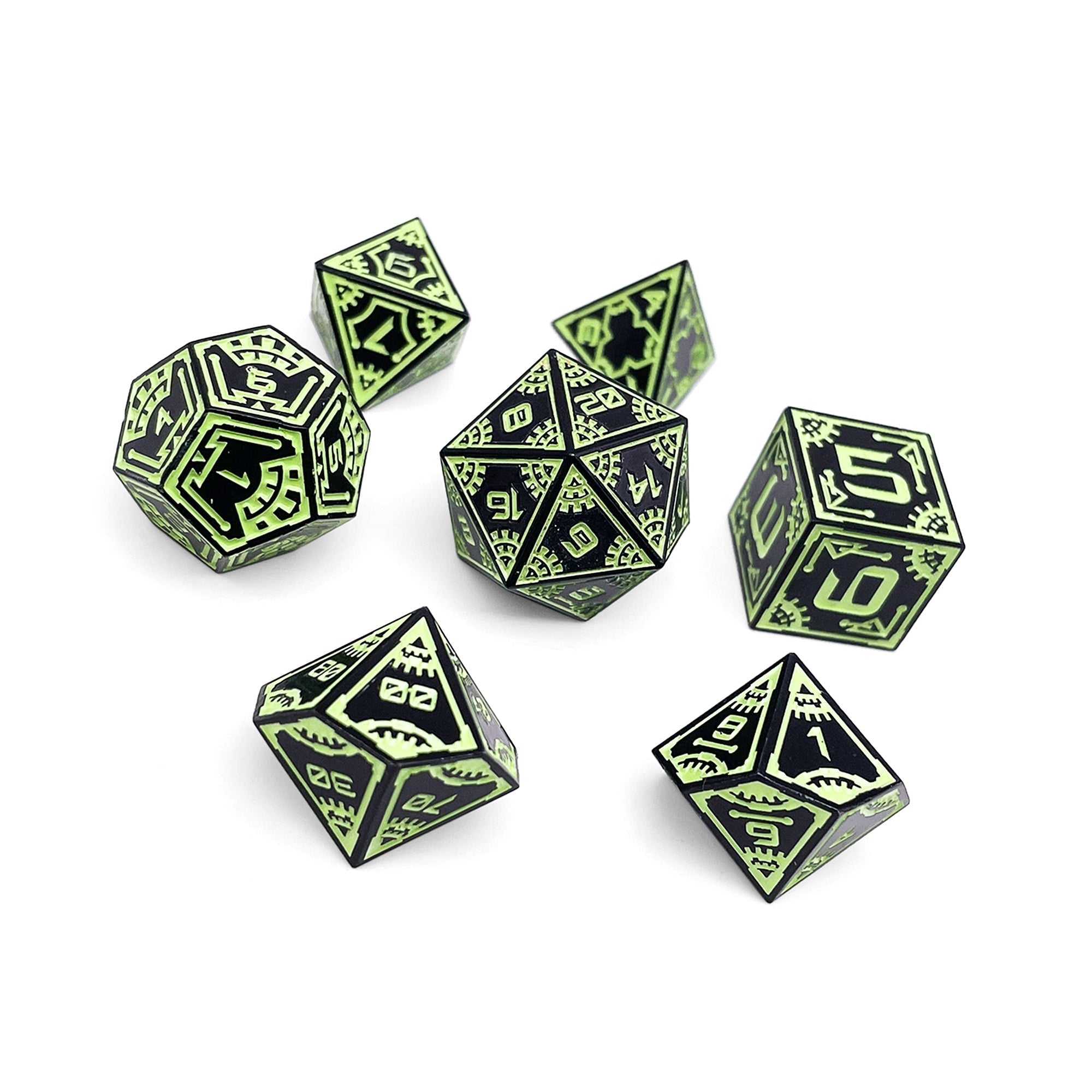 Aurora Lights - Space Dice 7 Piece RPG Set-Metal Dice-Norse Foundry-Dungeons and Dragons-DND Dice-D20-Dice-DND