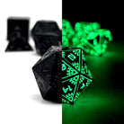 Black Hole - Space Dice 7 Piece RPG Set | Glows in the Dark-Metal Dice-Norse Foundry-Dungeons and Dragons-DND Dice-D20-Dice-DND