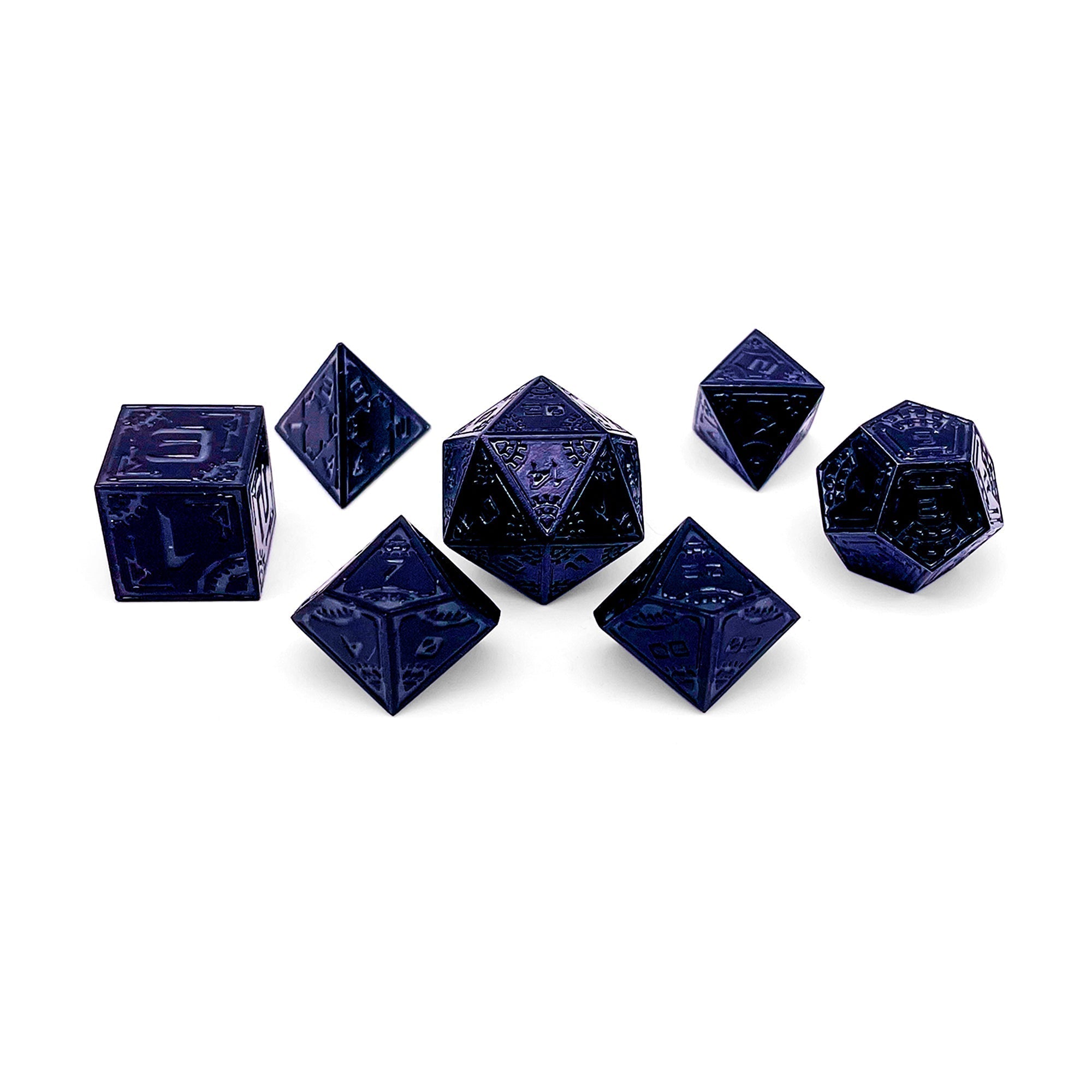 Black Hole - Space Dice 7 Piece RPG Set | Glows in the Dark-Metal Dice-Norse Foundry-Dungeons and Dragons-DND Dice-D20-Dice-DND