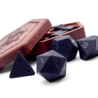 Black Obsidian - Raised 7 Piece RPG Set Gemstone Dice-Gemstone Dice-Norse Foundry-Dungeons and Dragons Dice-Gem Dice-DND Dice-Gaming Dice