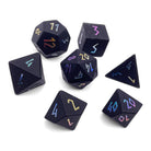 Black Obsidian - Raised Holographic 7 Piece RPG Set Gemstone Dice-Gemstone Dice-Norse Foundry-Dungeons and Dragons Dice-Gem Dice-DND Dice-Gaming Dice