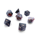 Bloodstone - 7 Piece RPG Set Gemstone Dice-Gemstone Dice-Norse Foundry-Dungeons and Dragons Dice-Gem Dice-DND Dice-Gaming Dice