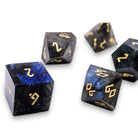 Blue Labradorite - 7 Piece RPG Set Gemstone Dice-Gemstone Dice-Norse Foundry-Dungeons and Dragons Dice-Gem Dice-DND Dice-Gaming Dice