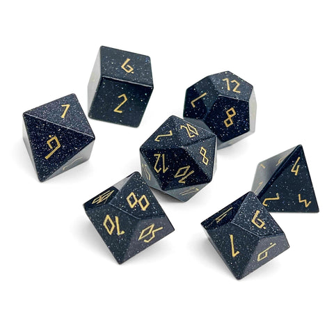 Blue Sandstone - 7 Piece RPG Set Gemstone Dice